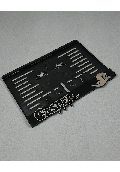 Motorsiklet Casper Plakalık Kırmızı Kabartmalı Krom Yazı 1 Adet Motor Plakası
