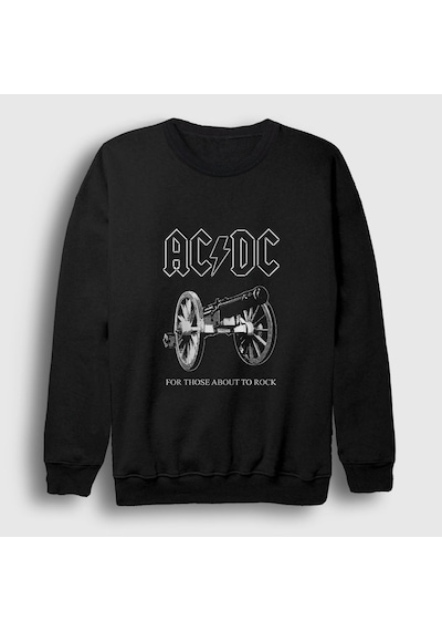 Presmono Unisex Cannon Ac/dc Sweatshirt Siyah