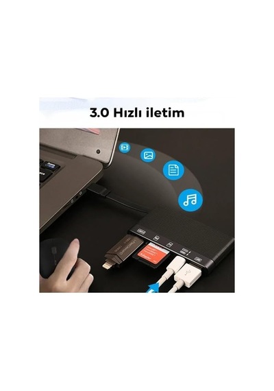 Tr Lightning Type-c Usb 3.0 Sd Tf Kart Okuyucu Adaptör Şarj Le-81