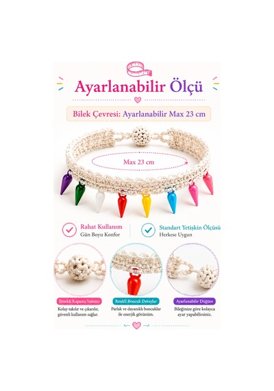 El Örgüsü Halhal Kadın Ayak Bilekliği Boncuklu İnci Renkli Gelinlik Detaylı Bohem Yazlık Ayarlanabilir Halhal Beyaz