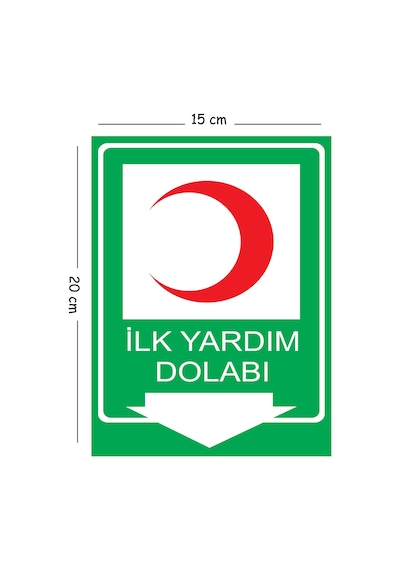 Metal İlk Yardım Dolabı 15x20 Cm Uyarı İş Güvenliği Levhası