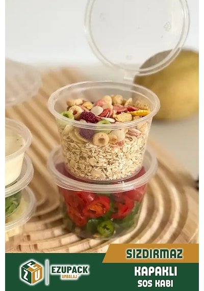 50 Adet Sızdırmaz 120 Ml Mini Saklama Kabı Sosluk Buzluk Kabı, Et Suyu, Kemik Suyu, Sos Kabı Mutfak Diğer