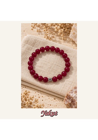 Yakut Taşı Bileklik 8 Mm, Unisex, Elastik Çok Renkli