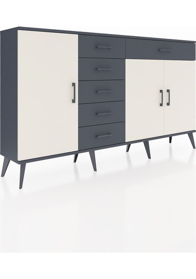 Arges Konsol 3 Raflı 6 Çekmeceli 3 Kapaklı 176x30x99 Antrasit-aytaşı/antrasit Aytası/antrasıt - Antrasıt Arges Konsol 3 Raflı 6 Çekmeceli 3 Kapaklı 176x30x99 Antrasit-aytaşı/antrasit Aytası/antrasıt - Antrasıt