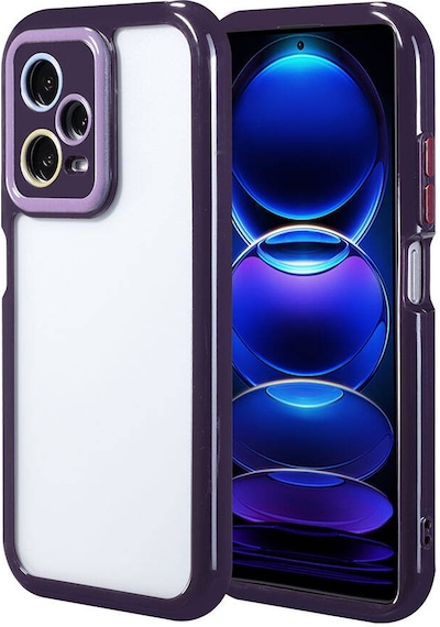 Xiaomi Redmi Note 12 Pro 5g Kılıf Kamera Korumalı Renkli Kenar Ve Çerçeve Tasarımlı Zore Vitamin Kap Derin Mor