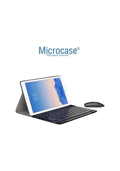 Apple Uyumlu iPad Air 2 Bluetooth Klavye Mouse + Standlı Kılıf - Bkk6