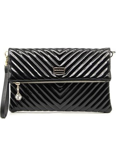 Silver Polo Sp1134 Kadın Portföy & Clutch Kapitone V Rugan Siyah-rugan Siyah