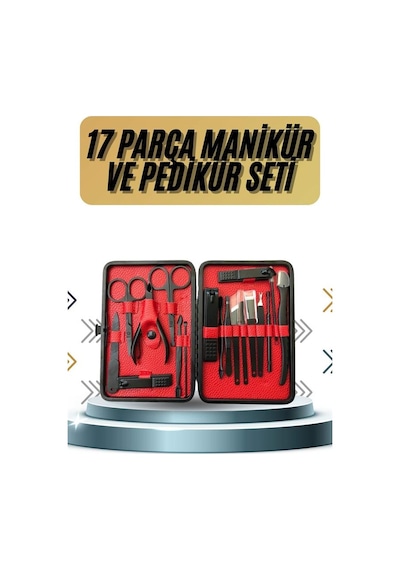 17 Parça Manikür Pedikür Seti El Ayak Bakım Seti Tırnak Makası Törpü - Lisinya