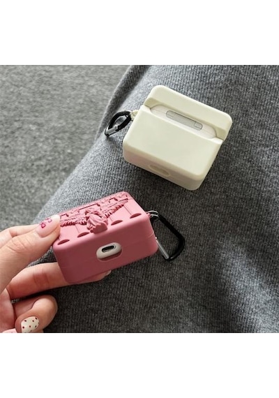 Apple Uyumlu AirPods Pro 2 Angel Kılıf Dua Eden Melek Figürlü Pembe