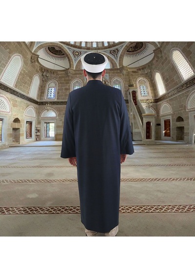 Suyuti Namaz Ve İmam Cübbesi Uzun Koyu Lacivert Enderun Model Çok Renkli