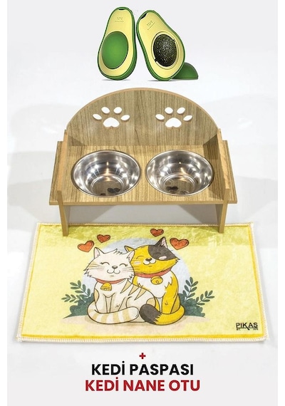 Pati Mama Kabı Kedi Köpek Suluk Mamalık, Paspas Ve Avokado Kedi Nanesi Hediye