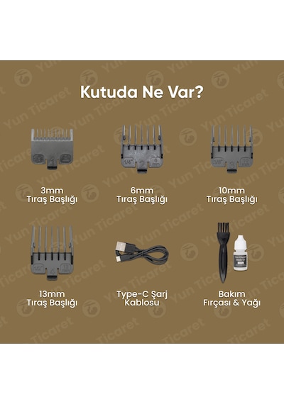 Mr. Trimmer Mr-7800 Detailer Şarj Göstergeli 6 Kademeli 8000 Rpm 1800 Mah Saç Sakal Erkek Bakım Tıraş Makinesi 3 Saat