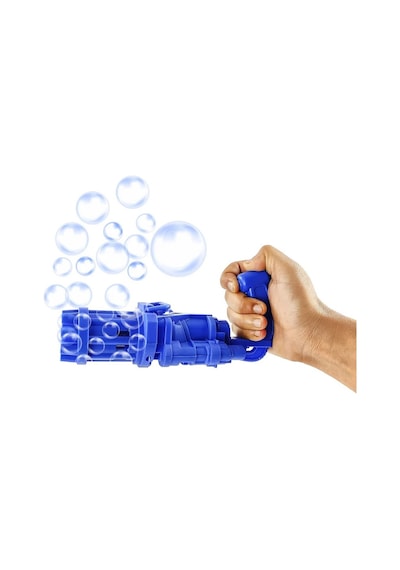 Mavi Çoklu Köpük Atan Köpük Tabancası Blue Bubbles Gun Bandırmalı Pilli Baloncuk Tabancası 20x7 Cm