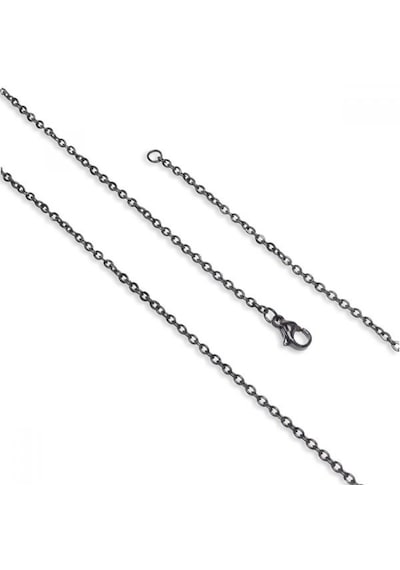 Unisex Minik Boy Çelik Kolye 0.5mm 9199 Siyah