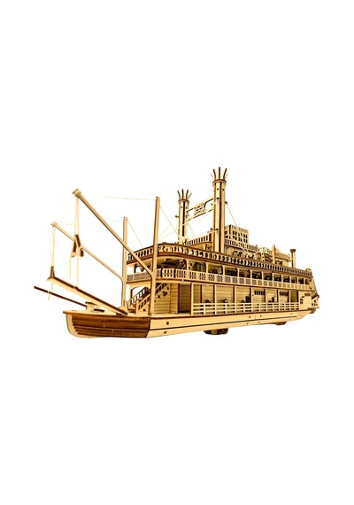 Algwooddesign Nehir Gemisi Ahşap Maket Seti 713 Parça Dıy 3d Puzzle Mississippi Buharlı Gemi Koleksiyoner Modeli