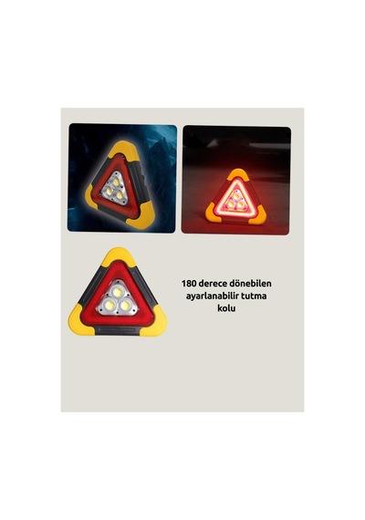 2000mah Kapasiteli Taşınabilir Üçgen Park Lambası Yeni Nesil Siyah