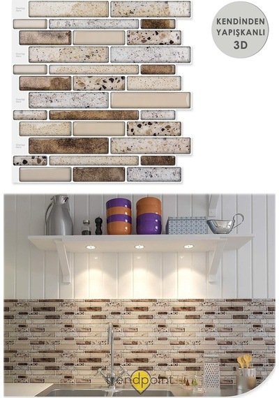 Trendpoint 3d 30 30cm Mutfak Tezgah Arkası Kaplama Pvc Kendinden Yapışkanlı Mozaik Görünüm Banyo