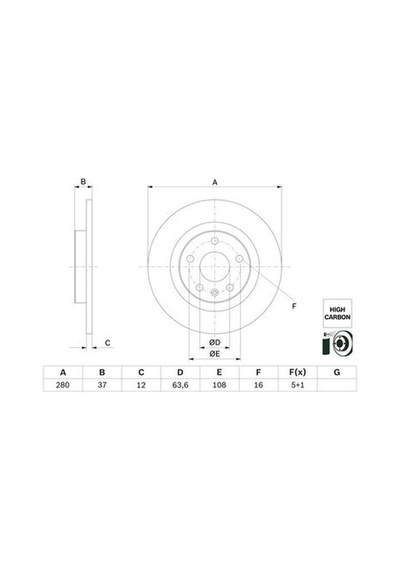 Volvo Xc40 1.5 T2 2019-2025 Bosch Arka Disk 280mm 2 Adet