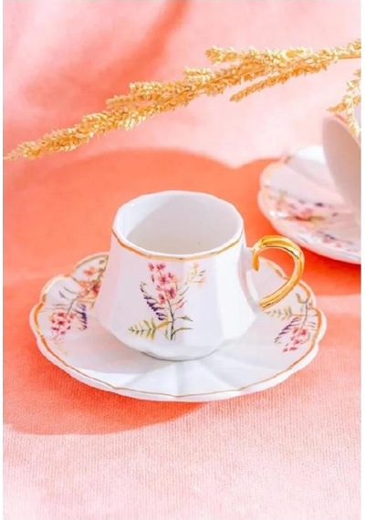Acar Ykg-05988 Isolde 6lı Kahve Fincan Takımı Bej
