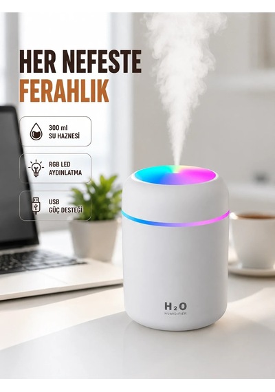 Ers Abs Gövdeli 300ml Usb Nemlendirici Beyaz, Gri, Pembe Renk