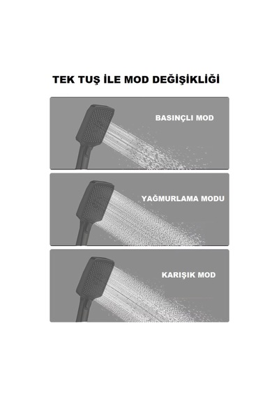 Siyah Dıjıtal Ekran Piyano Fonksiyonel Akıllı Duş Sistem Banyo Batarya Robot Yağmurlam Ambiyans Led
