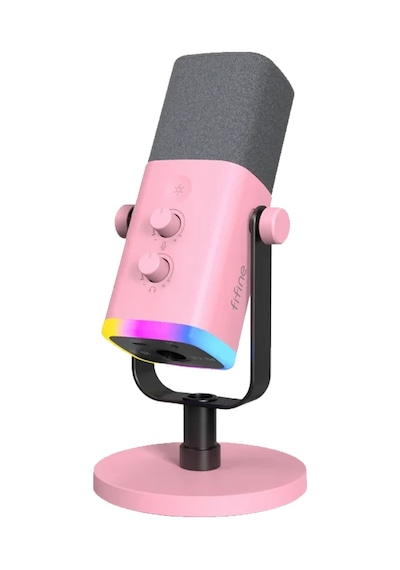 Fifine Am8 Xlr Usb Rgb Dinamik Pembe Yayinci Mikrofonu