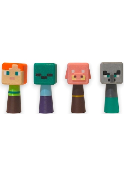 Minecraft Sprunki Figür 4 Adet 7 Cm Alex, Zombi, Piglin, Yağmacı
