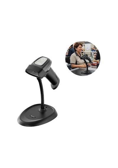 Tiwox Vs-336 2d Karekod Kablolu Usb Barkod Okuyucu Stand