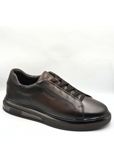 Greyder 64726 Kahve Hakiki Deri Slip-on Bağcıklı Erkek Deri Sneaker Ayakkabı