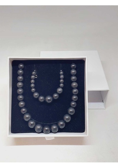 Galaksi Serisi Shungite Şungit Taşı Kolye & Bileklik Seti Çok REnkli