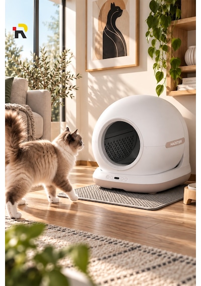 Haustier Cb001 Akıllı Otomatik Kedi Tuvaleti, App İle Kontrol, 75lt İç Hazne, 7lt Çöp Haznesi