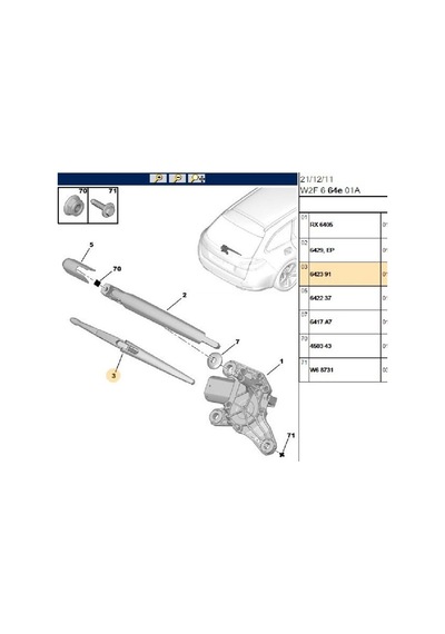 Arka Silecek Süpürgesi 1635156480 Peugeot 207-308-3008-5008