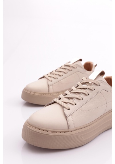 Dgn 477-23y Kadin Kalin Taban Bağcikli Sneaker Ayakkabi 477-1567-R0463 Ekru