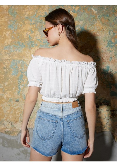 LOFT Crop Kadın Bluz K.kol Lf2032001 Q1.v1 Beyaz LOFT Crop Kadın Bluz K.kol Lf2032001 Q1.v1 Beyaz