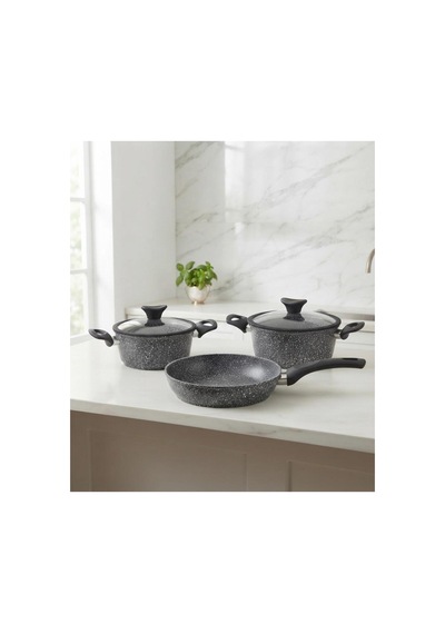 Khor Mini Set 3'lü 16 Cm Granit Gri