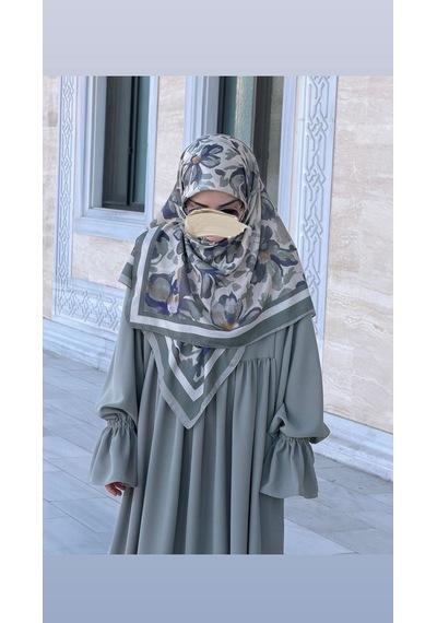Qalortex Scarf Pamuklu Soft Nazenin Desen Eşarp-mint