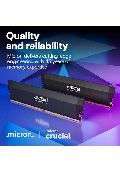 Crucial Pro Overclocking 32gb Ddr5-6400 Udımm Cl40 Pc Ram Bellek Cp32g64c40u5b