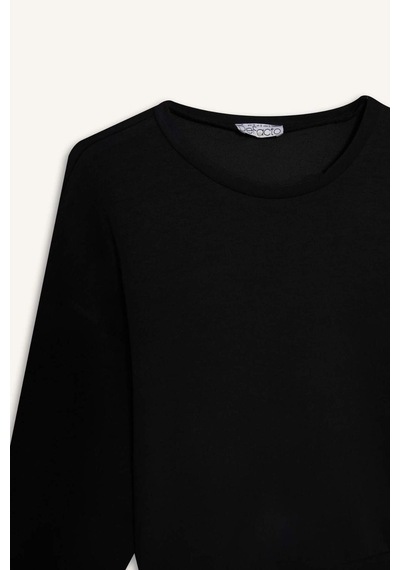 Defacto Bisiklet Yaka Modal Sweatshirt G2913ax25aubk81 Siyah