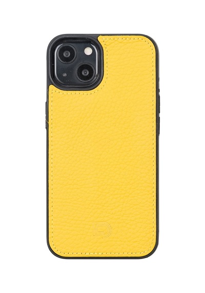 Apple İphone 13 Uyumlu Deri Cüzdanlı Kılıf Limon Sarı