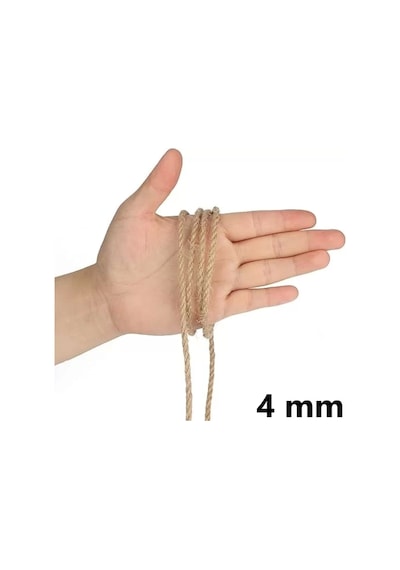 Jütburada Jüt Halat 4 Mm 50 Metre Hasır Dekor Süsleme İp