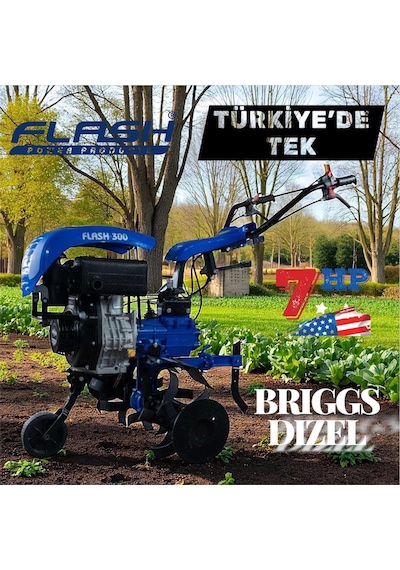 Flash 300 Brigs Stratton 7 Hp Dizel 3+1 Şanzumanlı Çapa Makinesi