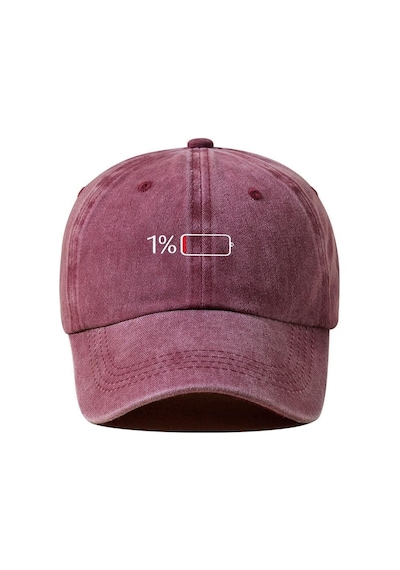 Valkyrie Low Battery Bordo Şapka Unisex Vintage Pamuk Ayarlanabilir Baseball Cap Tasarım Şapka