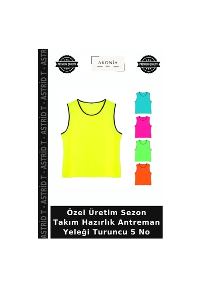 Özel Üretim Sezon Takım Hazırlık Antreman Yeleği Turuncu 5 No