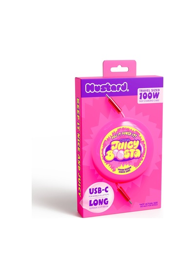 Mustard Juicy Boosta Usb-c 100w Hızlı Şarj Kablosu - Pembe