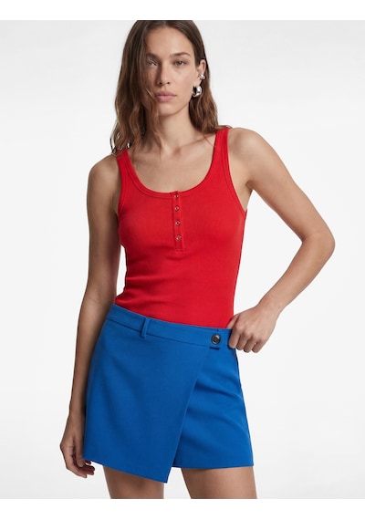 Koton Pamuklu Slim Fit Süs Düğmeli U Yaka Fitilli Atlet Kırmızı 6sak10032pk