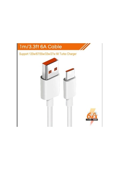 120w Turbo Hızlı Şarj Kablosu Type-c 6a Redmi Samsung Huawei Süper Fast Charging