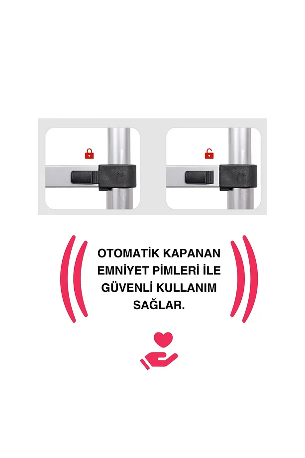Asil Özel Seri Teleskopik Alüminyum Merdiven 2.6m 150 Kg En131 Sertifikalı Katlanır Sürgülü Uzayan Merdiven 1 Adet