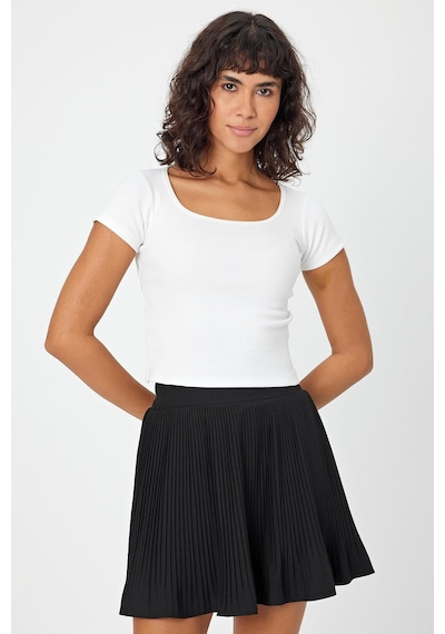 Alexandergardı U Yaka Slim Fit Crop T-shirt B24-0096 001