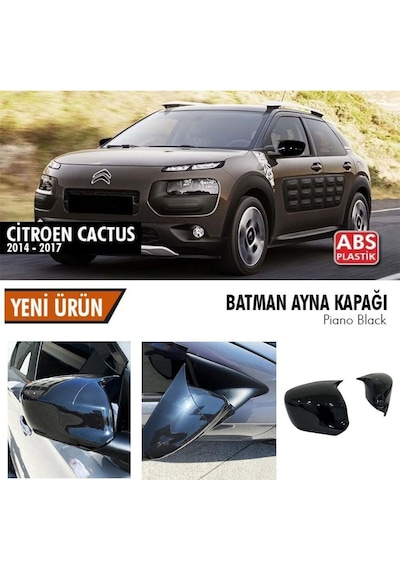 Cıtroen C4 Cactus Yarasa Ayna Kapağı Batman Parlak Siyah Piano Black