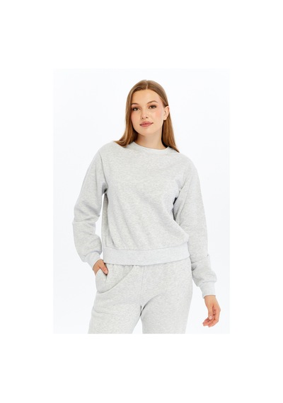 Defys Kadın Basic Sweat Gri Melanj